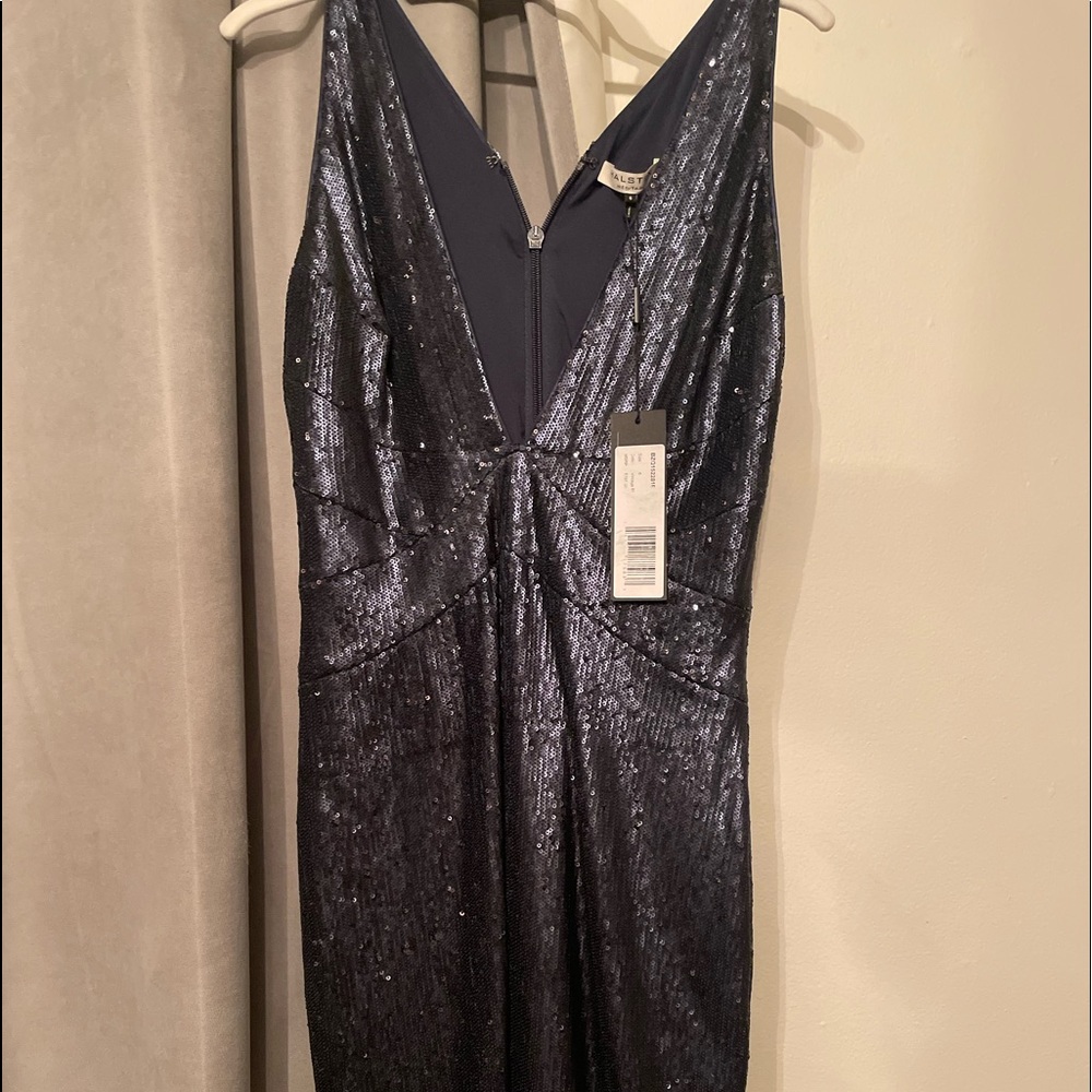 Halston Heritage NEW Vintage Blue Sequins dress
